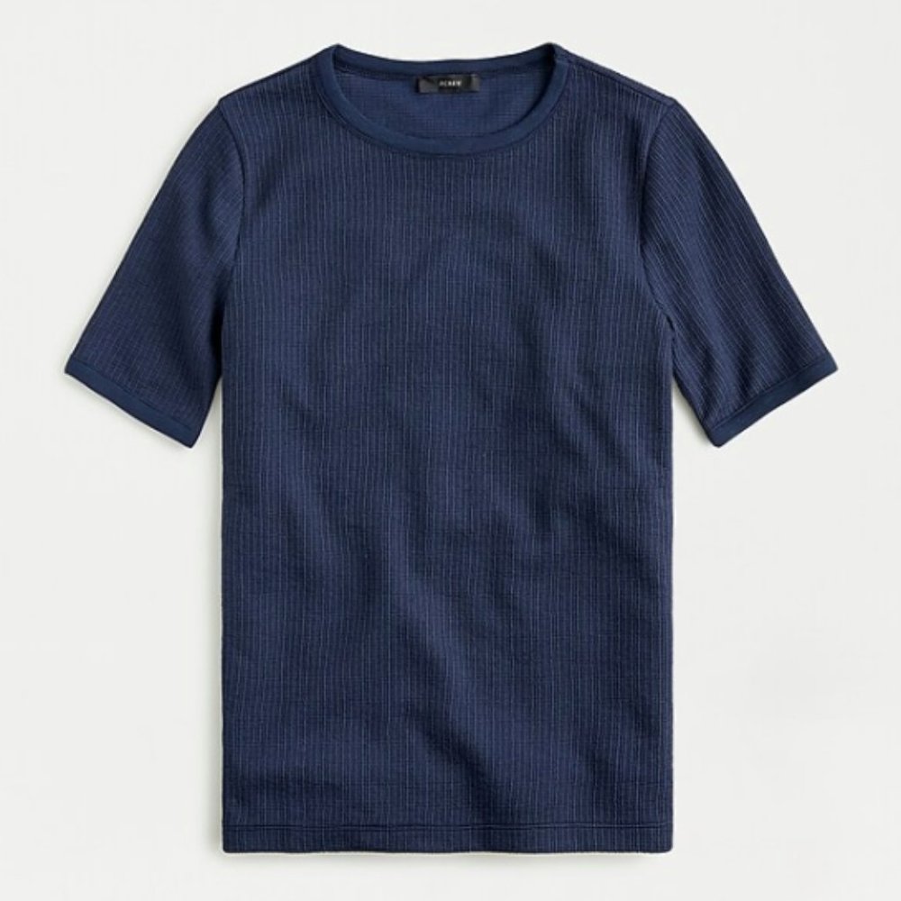 NWOT JCREW Navy Short-sleeve Waffle T-shirt (XXS)